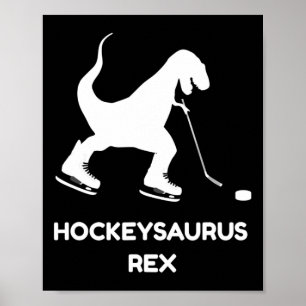 Poster Fun Boys Hockey sur glace T Rex Dinosaur