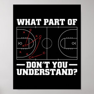 Poster Fun Bysketbyll Coach Pour Hommes Femmes Diagramme 