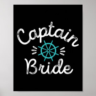Poster Fun Capitaine Mariée Mariage Nautique Salle de jum