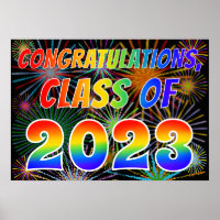 Fun "CLASSE DE 2023" Félicitations (Fireworks)