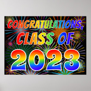 Poster Fun "CLASSE DE 2023" Félicitations (Fireworks)