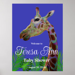 Poster Fun coloré amusant Giraffe Baby shower de mousse C