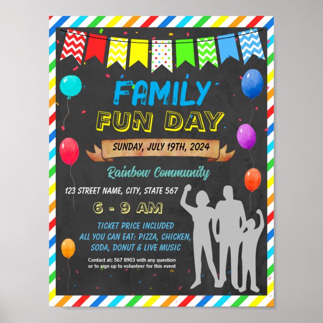 Poster Fun Day en modèle scolaire (Devant)