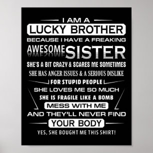 Poster Fun De Noël Pour Frère De Soeur Je Suis Une Chance