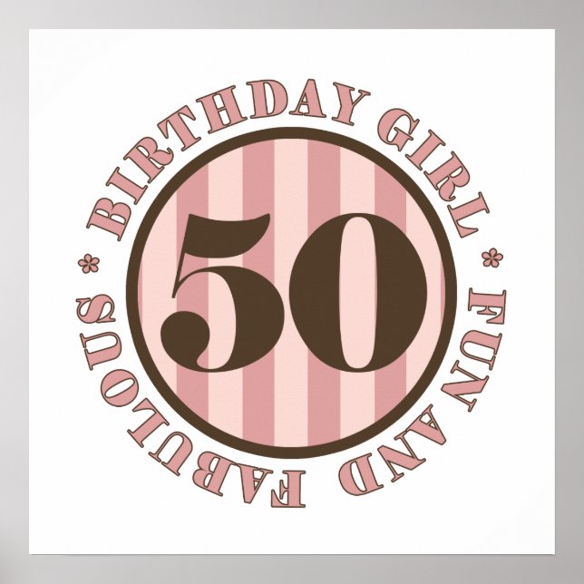 Poster Fun & Fabulous Cadeaux 50e anniversaire (Devant)