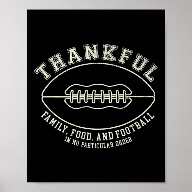 Poster Fun Fall Thanksgiving Remerciements Pour Football  (Devant)