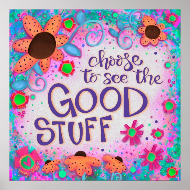 Poster Fun Floral Voir le bon Devis Inspirivity (Devant)
