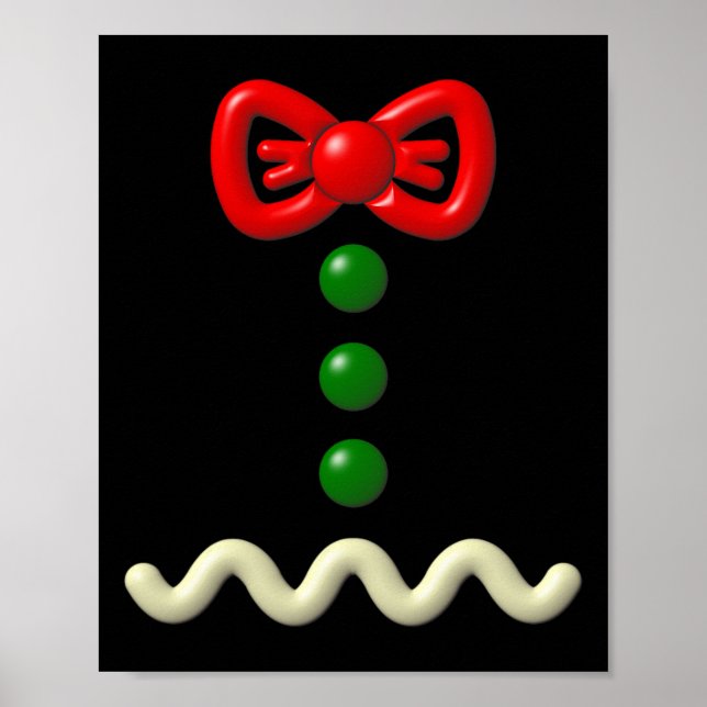 Poster Fun Gingerbread Homme Costume Halloween Cadeau (Devant)