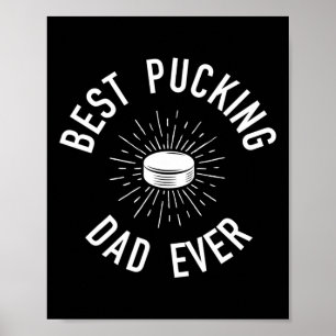 Poster Fun Hockey Papa Pun Cadeaux Meilleur Pucking Papa 