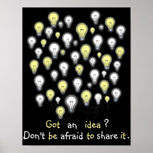 Poster Fun I've Got an Idea Light Bulbs Inspiration