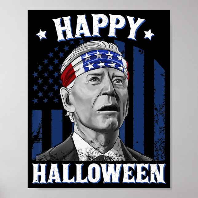 Poster Fun Joe Biden Happy Halloween Confus Pour Le 4ème  (Devant)