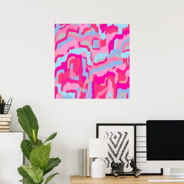 Poster Fun Magenta Abstrait (Bureau à domicile)