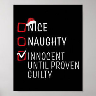 Poster Fun Naughty Nice Noël Famille Pajama Hommes Femmes