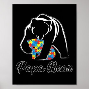 Poster Fun Papa Ours Sensibilisation sur l'autisme Autism