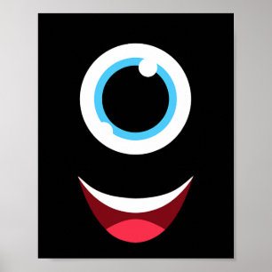 Poster Fun Scanner Monster Eyeball Face Facile Halloween