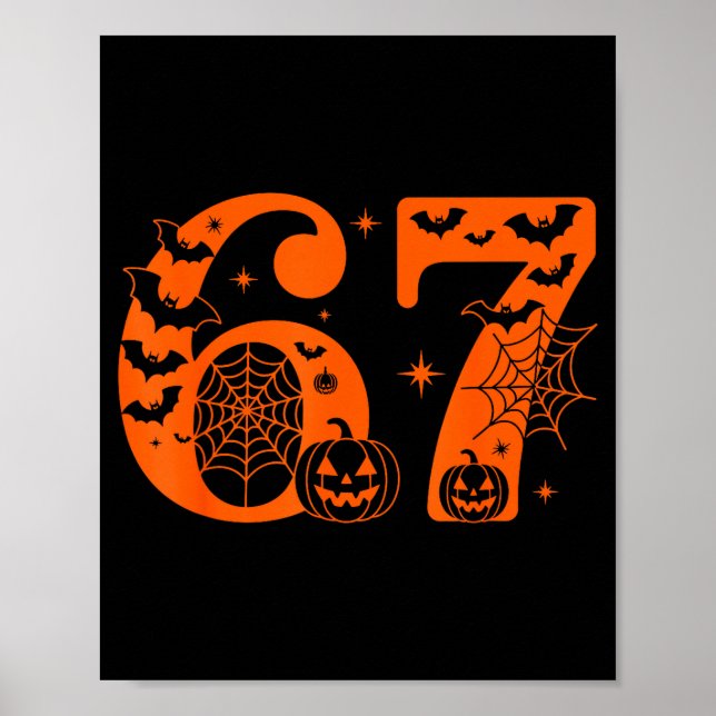 Poster Fun Six Seven 6 7 Meme Design Couples Halloween  (Devant)
