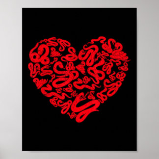 Poster Fun Snake Lover Saint Valentin Coeur Couple Serpen