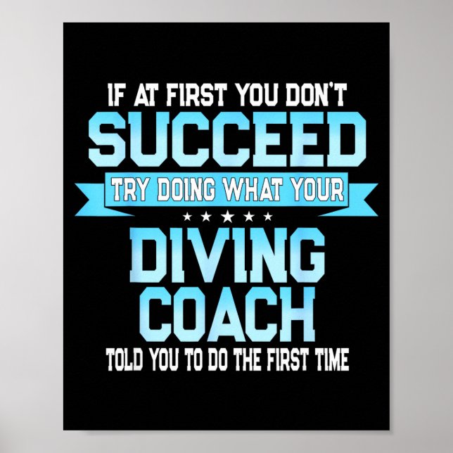Poster Fun Srt Coach Meme - Funny Diving Saying  (Devant)