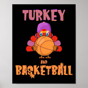 Poster Fun Thanksgiving Turquie joue Basketball Tee Men B