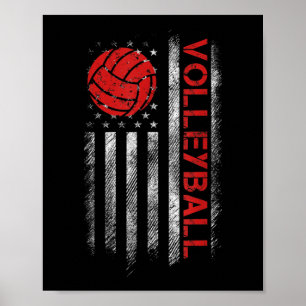 Poster Fun Volleyball Design Pour Hommes Femmes USA Patri