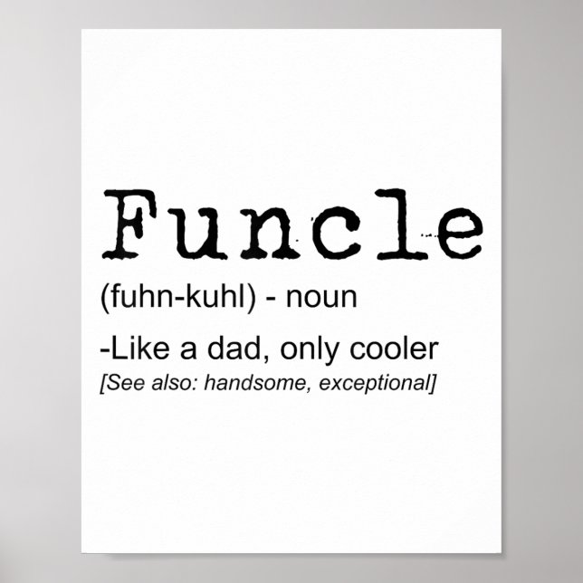 Poster Funcle Définition Drôle Joke Don Pour Oncle_1 (Devant)