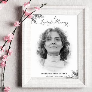 Poster Funérailles de Póster Noir avec la photo Souvenir 