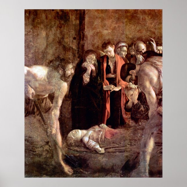 Poster Funérailles de Sainte-Lucie par Caravaggio (Devant)