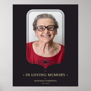 Poster Funérailles Filigree Noir Ornementale Flourdissant