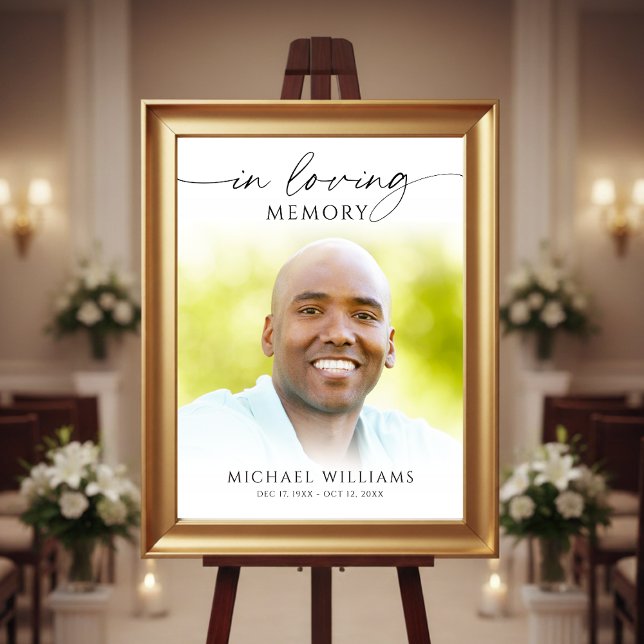 Poster Funeral In Loving Memory Photo Welcome Sign (Créateur téléchargé)