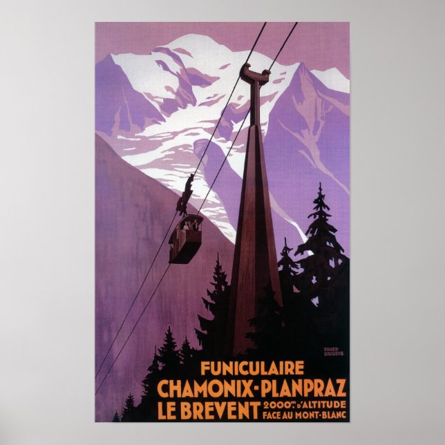 Poster Funiculaire à Brevent Mt. (Devant)