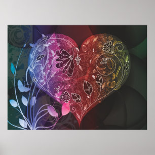 Poster funkadélique coeur mature de l'amour