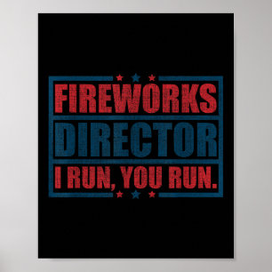 Poster Funky 4 juillet Fireworks Directeur Je Vous Exécut