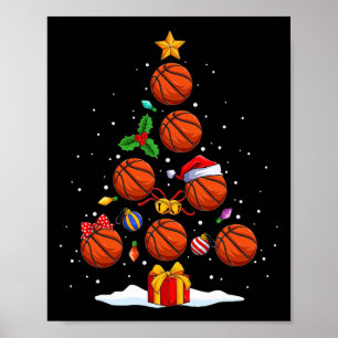Poster Funky Basketball Noël Arbre Lumières Noël Pour Moi