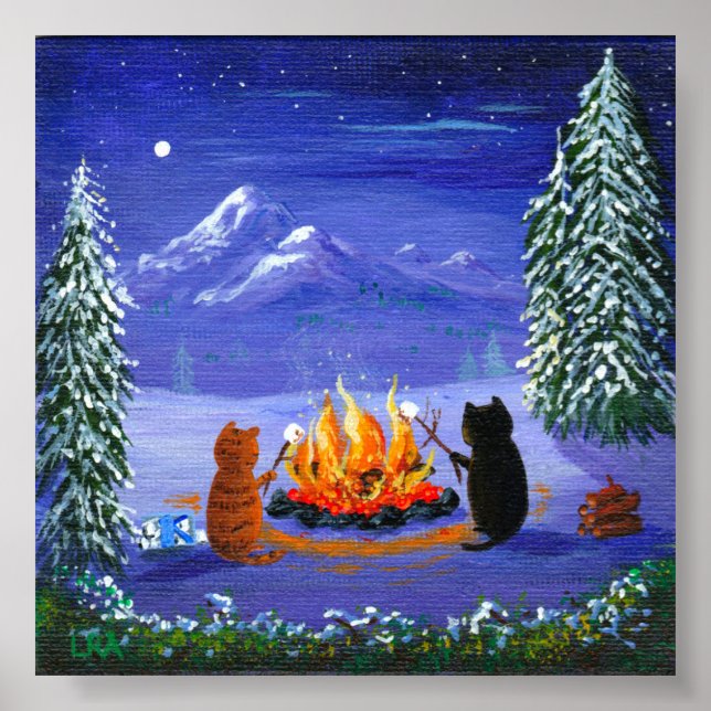 Poster Funky Black Cat Mouse Créationarts (Devant)