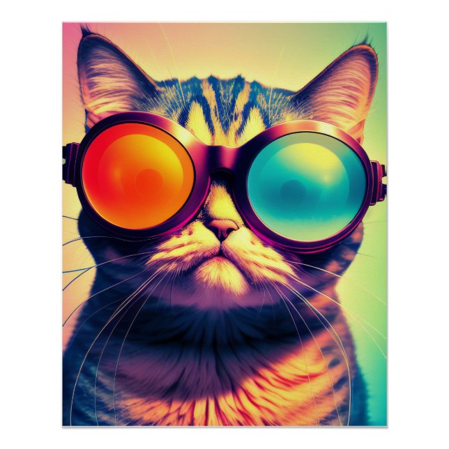 Poster Funky Cat's Psychedelic Acid Dream World (Devant)