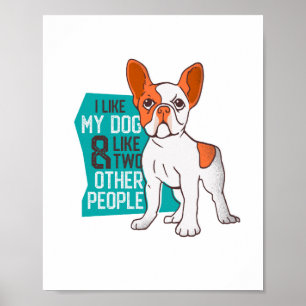 Poster Funky French Bulldog - Comme My Dog et Two People