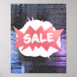 Poster Funky Grunge Sale Burst Gritty et Conception Jouan
