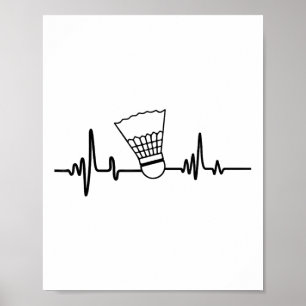 Poster Funky Heartbeat Volant de badminton Sports