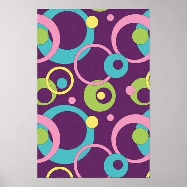 Poster Funky Purple Circles (Devant)