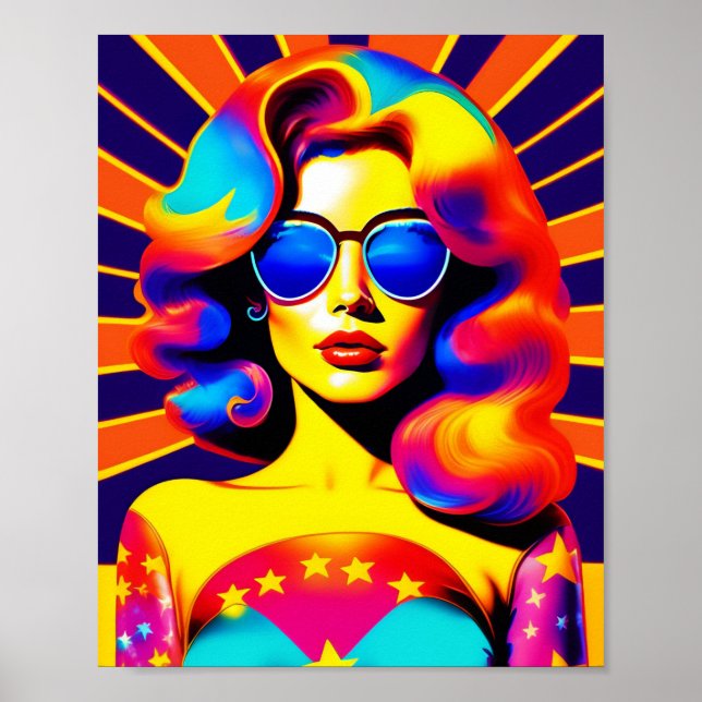 Poster Funky Retro Pop Art Mode (Devant)