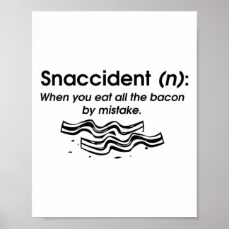 Poster Funky Snaccident Bacon Art Pour Enfants Hommes Fem