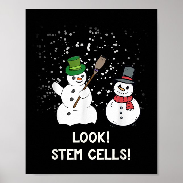 Poster Funky Snowman Noël Science Noël Noël Biologie Neig (Devant)