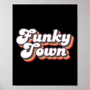 Poster Funky Town Roller Disco Outfit Retro les années 70