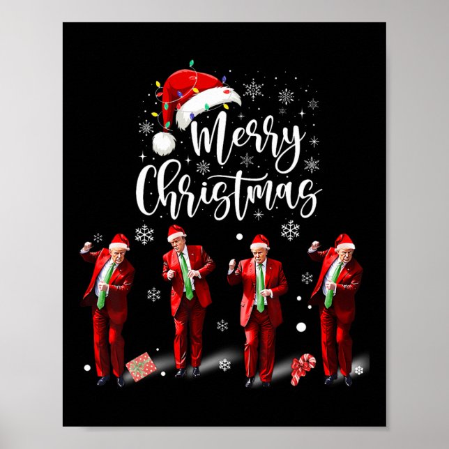 Poster Funky Trump Dance Santa Claus Joyeux Noël (Devant)