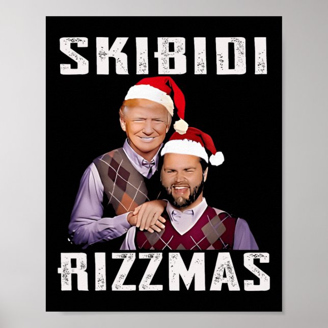 Poster Funky Trump Vance Skibidi Rizzmas Faire Noël G (Devant)