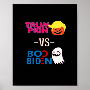 Poster Funky Trumpkin Vs Boo Biden Classe Design Hallowee