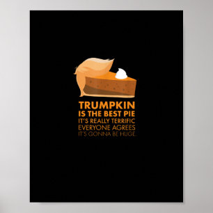 Poster Funky Tshirt Citrouille Pie Thanksgiving Automne