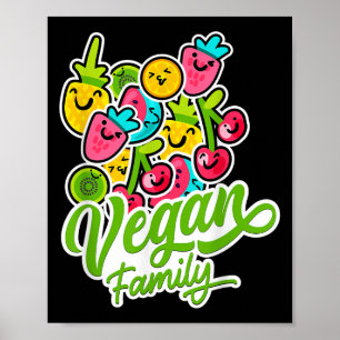 Poster Funky Végétarien Cool Veggie Fruits Veganism World