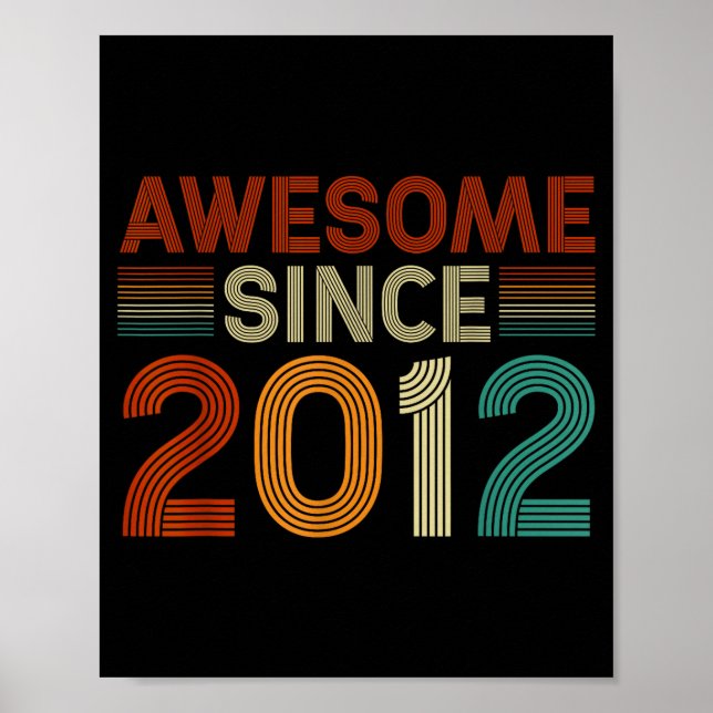 Poster Funny 13 Year Old Awesome Since 2012 Birthday Son  (Devant)