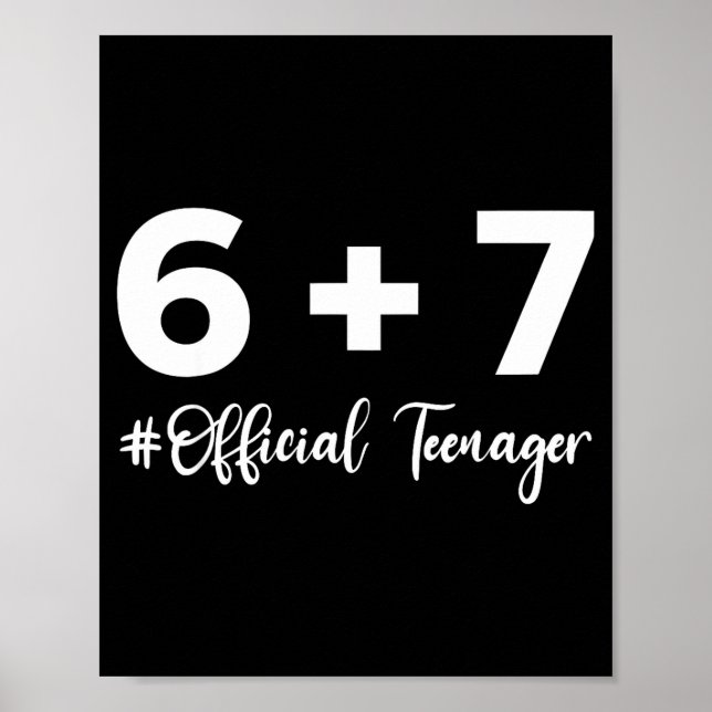 Poster Funny 13th Birthday Teenager 6+7 Year Old Boys Kid (Devant)